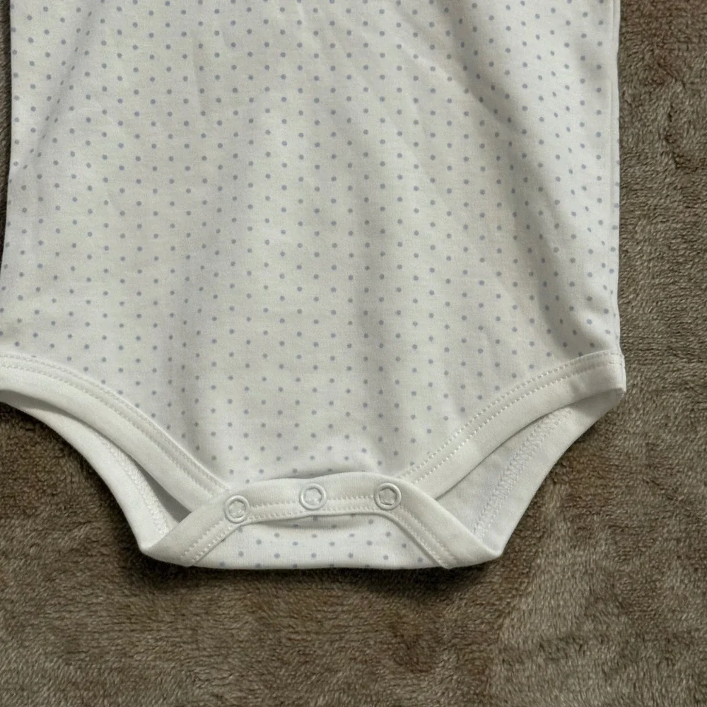 Beaufort Bonnet Company Tatum Turtleneck Bodysuit Blue Microdot 6-12M